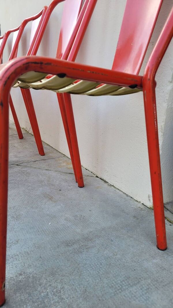 Série de 12 chaises de bistrot Tolix de Xavier Pauchard modèle T4 - 1950s