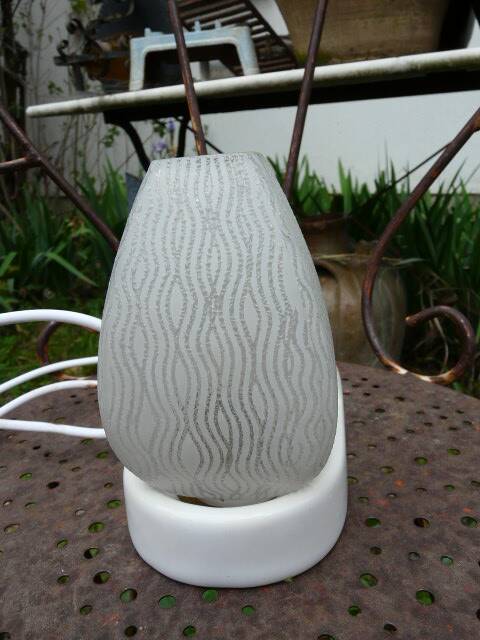ceramic bathroom wall light with glass tulip from the 1950s