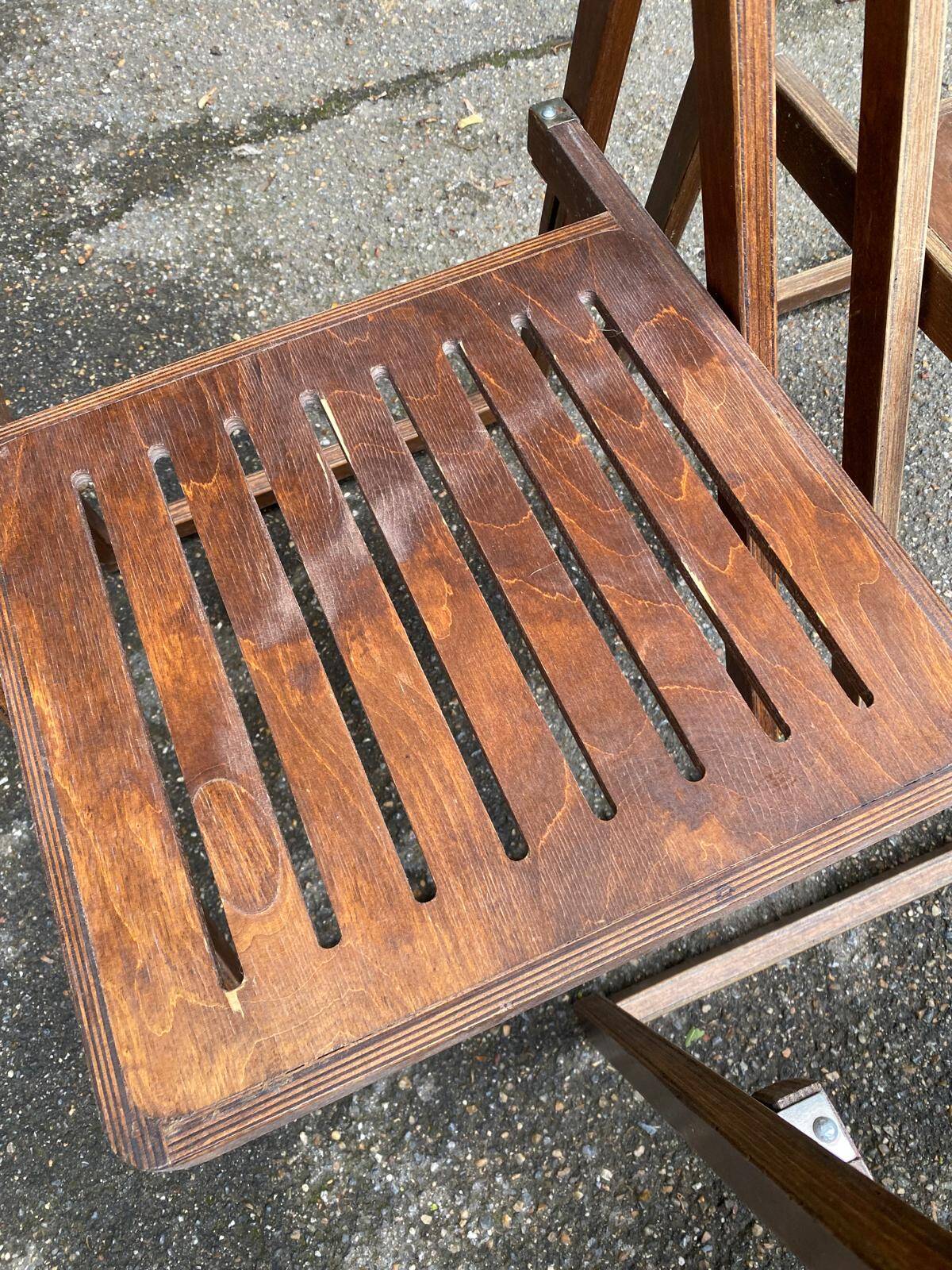 3 Scandinavian folding cane chairs 1950
