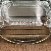 Teak tray and its 4 stackable glass dishes • Denmark • 1960