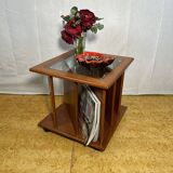 Mid century retro vintage teak coffee table with magazine rack or record 1960