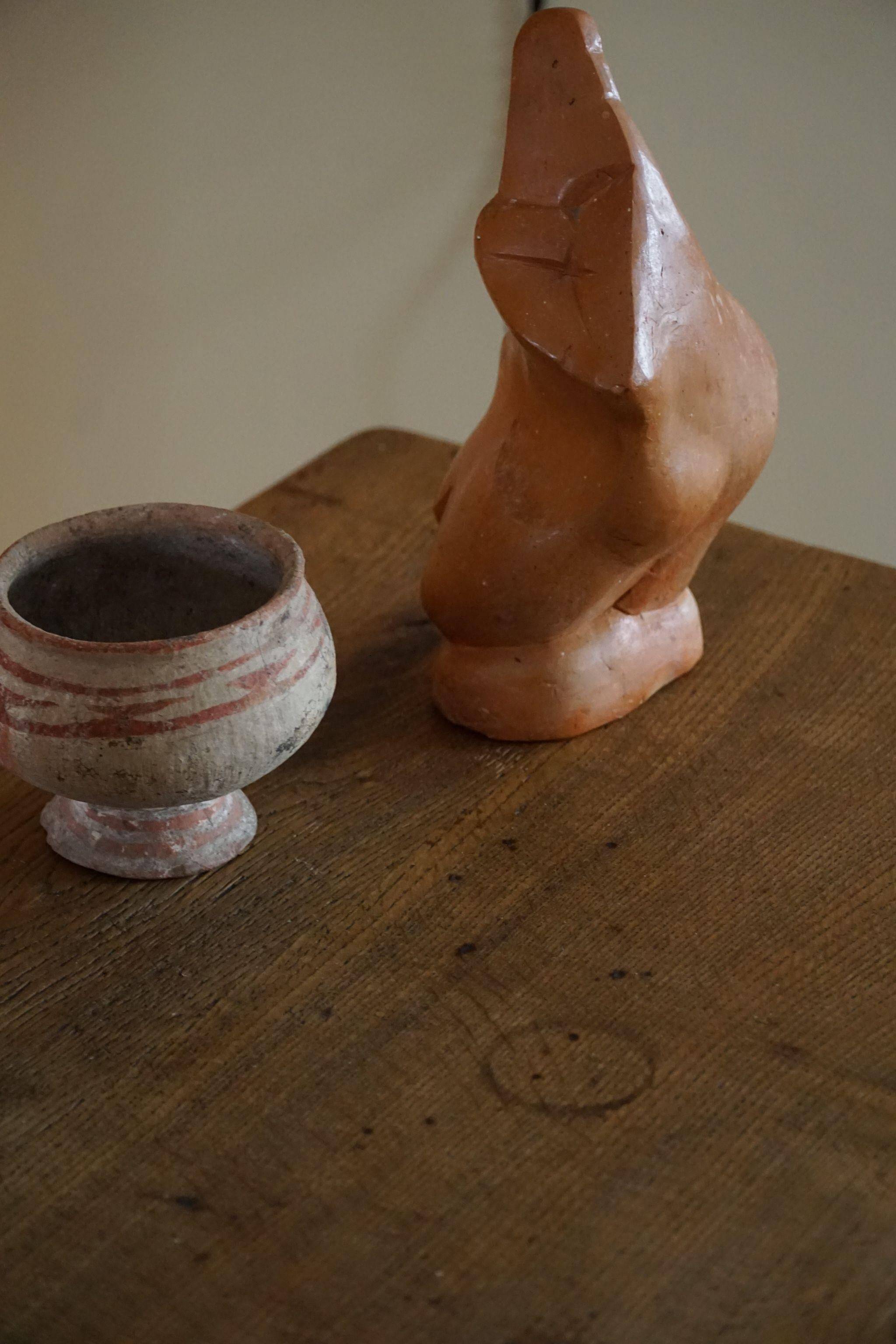 Brutalist oak desk from the mid-century, made in France in the 1950s.