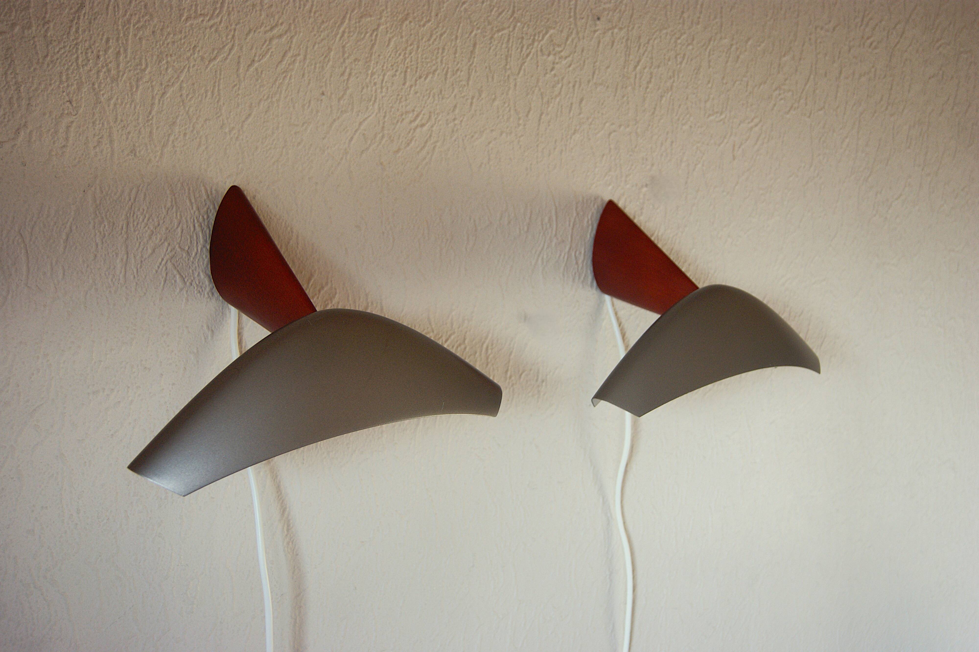 Pair of Italian design wall sconces - design by Josep Lluscà for Arteluce / Flos - 1990s.