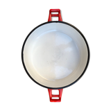 Round dish in red enamel