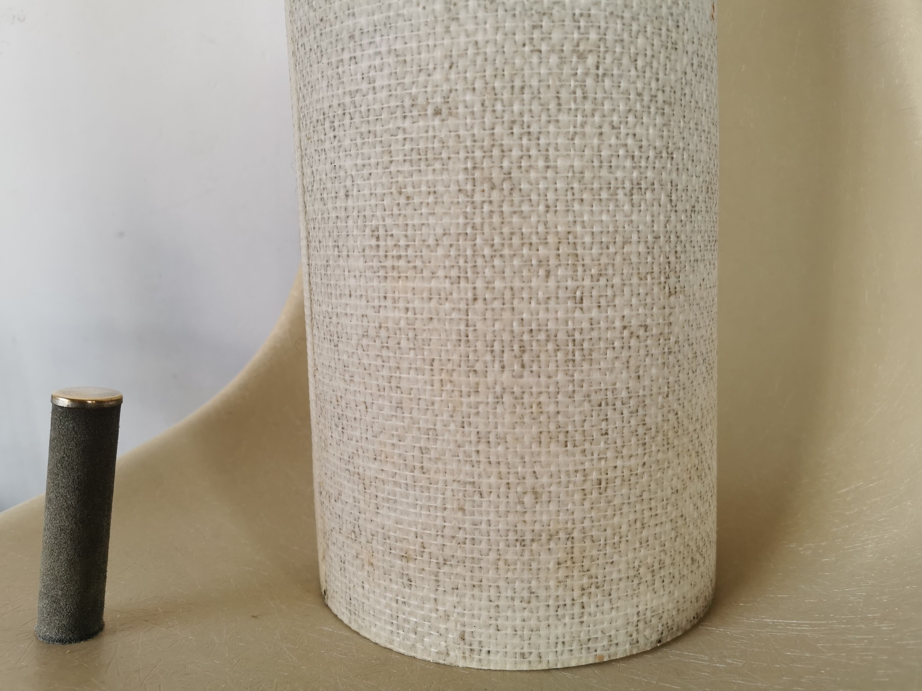 Floor lamp seventies totem, chrome and suede