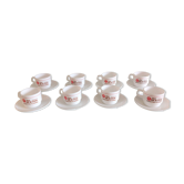 Suite of eight Van Houten chocolate cups in Arcopal / vintage 70s