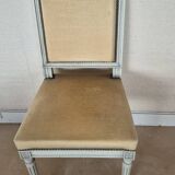 Chaise style Louis XVI assise velours beige doré