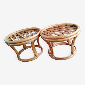 Pair of rattan stools