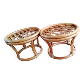 Pair of rattan stools