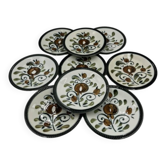 Set of 9 Boch Argenteuil dessert plates