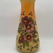 Legras Art Nouveau vase in enameled glass with flower decoration