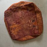 Vintage Berber pouf in handwoven wool
