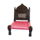 Old Indian armchair carved wood and pink braided rope India antics