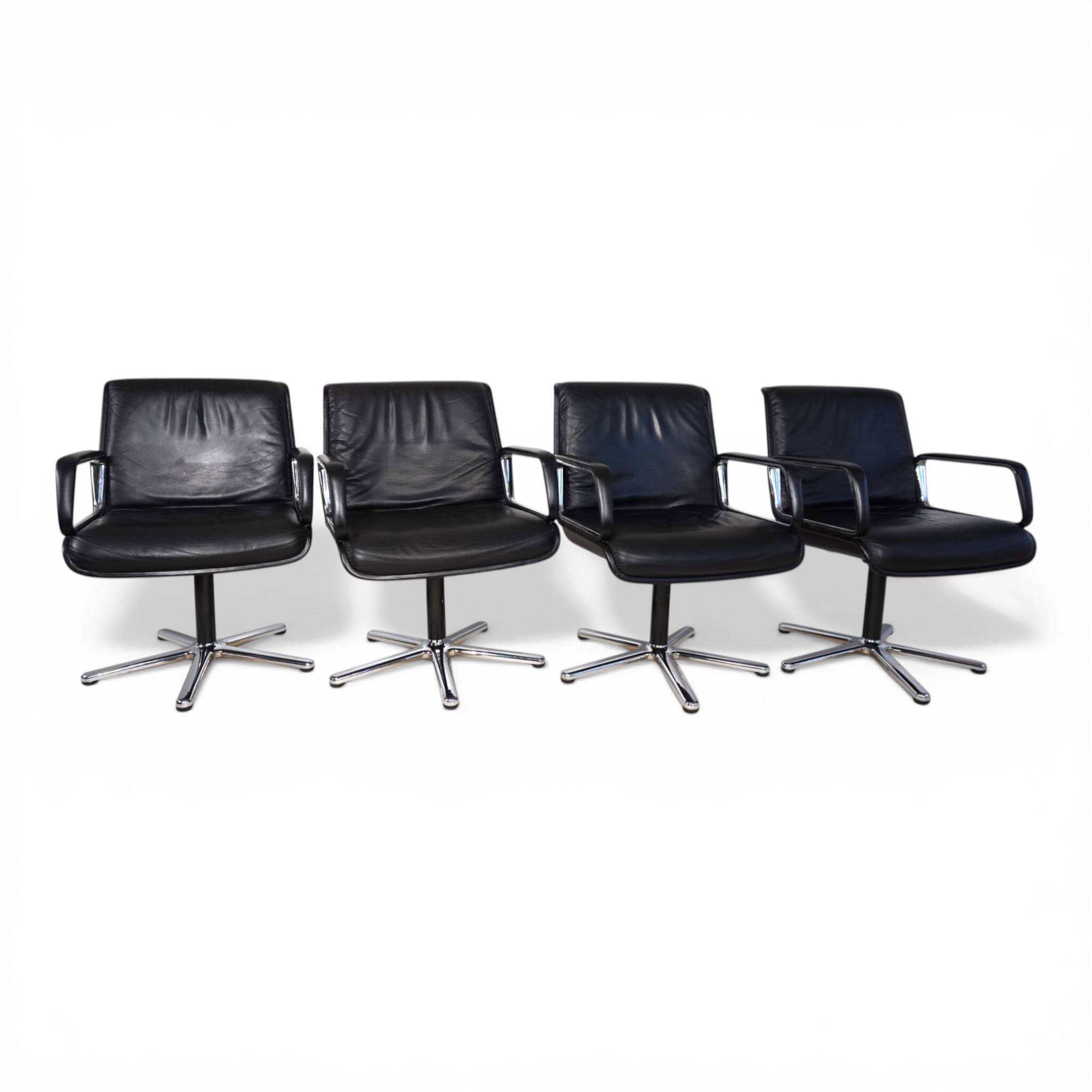 Set of 4 Wilkhahn Delta swivel chairs by Delta Design, 1970