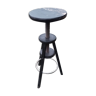 Height-adjustable wooden workshop screw stool