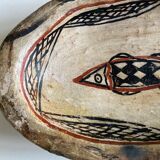 Centre de table de terre cuite berbère au poisson ancien vers 1950