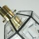 Glashuette Limburg SUSPENSION abat-jour en verre clair et laiton1960s 70s