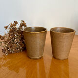 Set of two glasses cups in Digoin stoneware