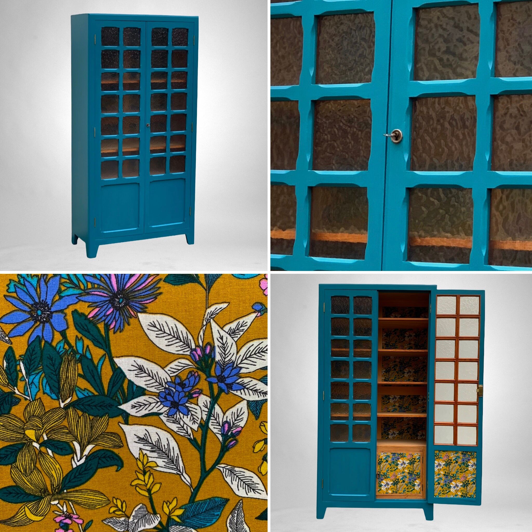 Parisian wardrobe glazed blue Peacock 1940