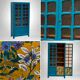 Parisian wardrobe glazed blue Peacock 1940