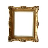 Old gilded carved wooden wall frame