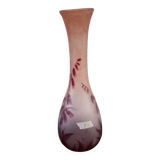 glass paste vase ruby series signed LEGRAS
