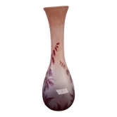 glass paste vase ruby series signed LEGRAS