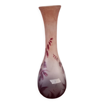 glass paste vase ruby series signed LEGRAS
