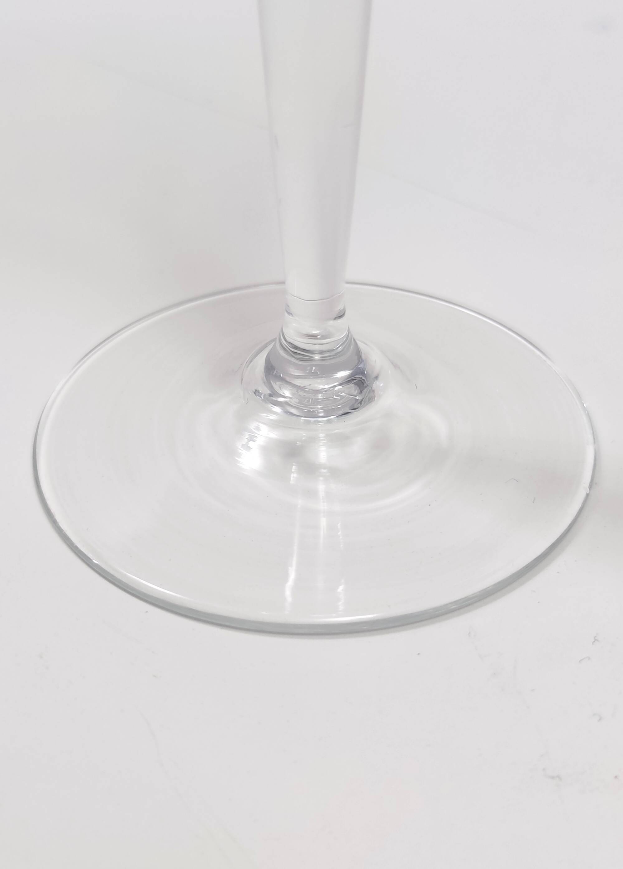 Pair of Vintage Transparent Crystal Flutes attributed to Baccarat