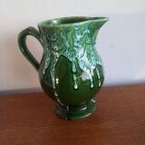 Magnificent Vintage Barbotine Jug – Relief Peach Decoration (H 18cm)