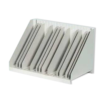 Vintage 1960s metal magazine rack, storage for single LPs.