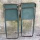 Pair of folding metal chairs, military or industrial, mid-20th century.