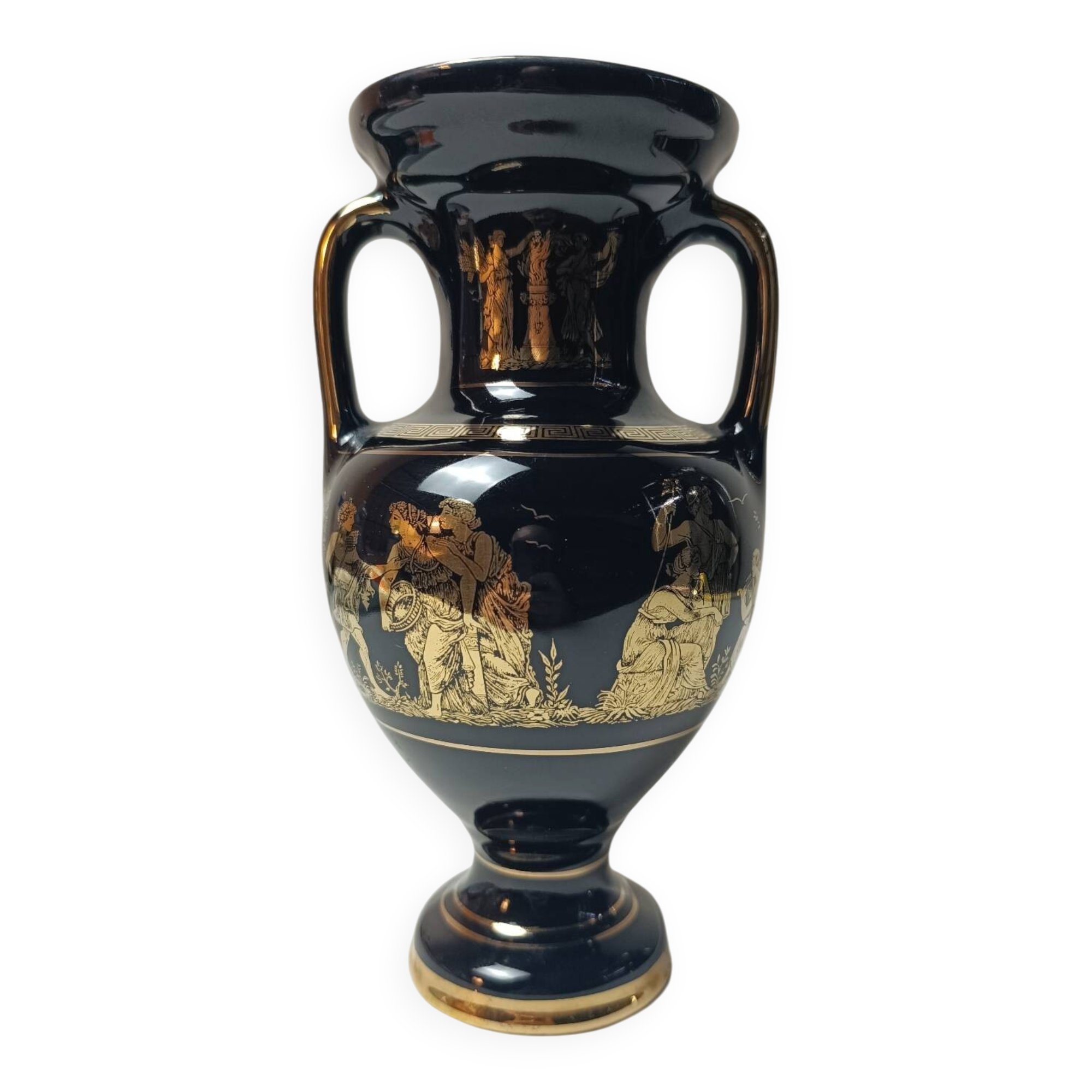 Amphora / Greek Vase Black and Gold Made in Greece 24K Gold