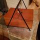 Sewing box from the 50s in wood and black metal