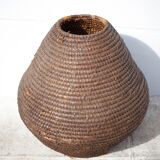 Old basket, straw and bramble bud