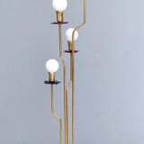 Brass, varnished metal and plexiglas floor lamp "alberelli" by c. la gaipa, 2020