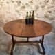 Antique French oak wine table – Loire region – Tilting top – 107 cm diameter