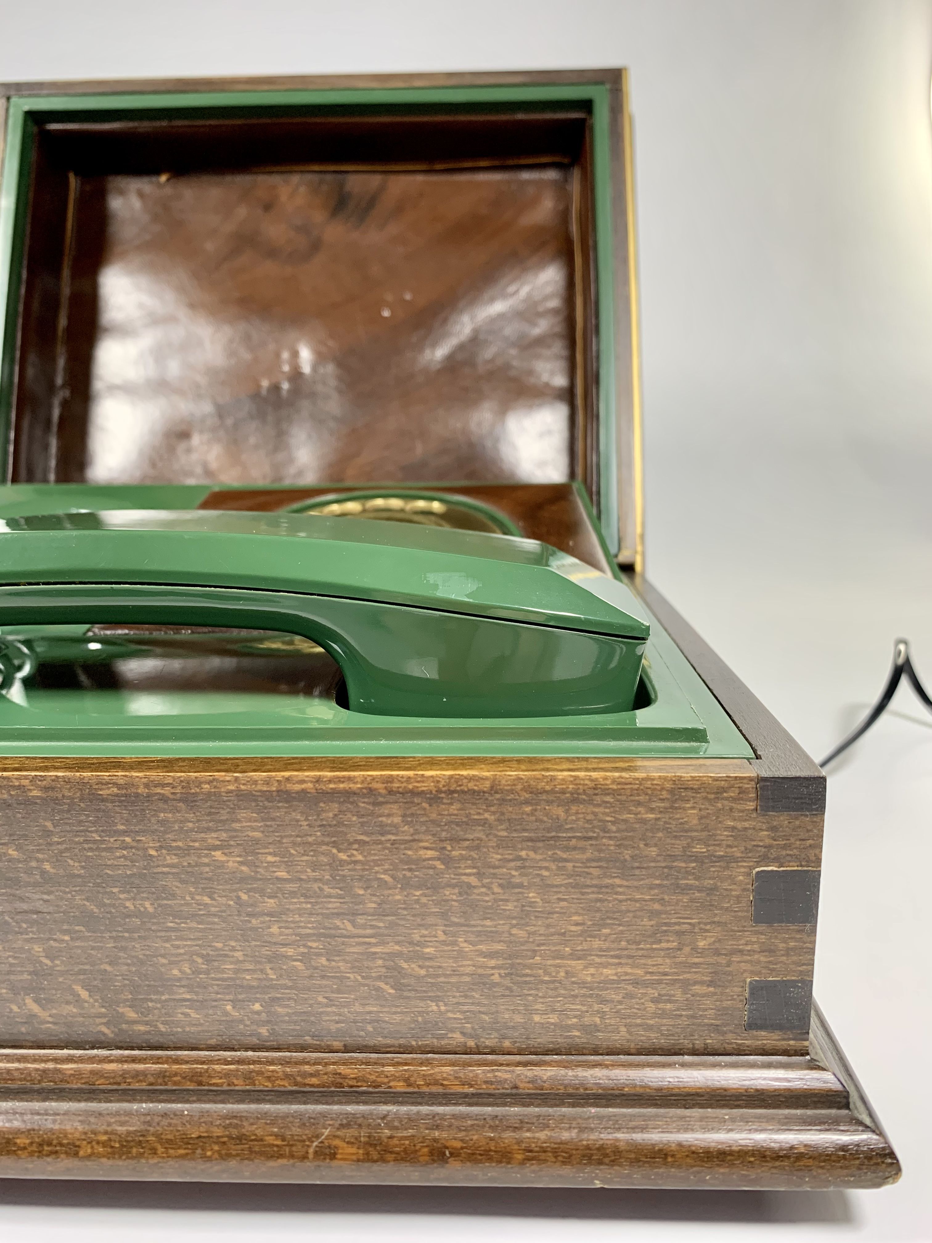 Telcer vintage italian phone chest in solid wood and bakelite - italian design circa 1960-1970