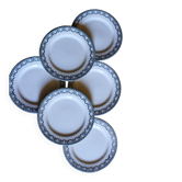 A set of 6 flat plates Terre de Fer Guirlandes Louis XVI Salins