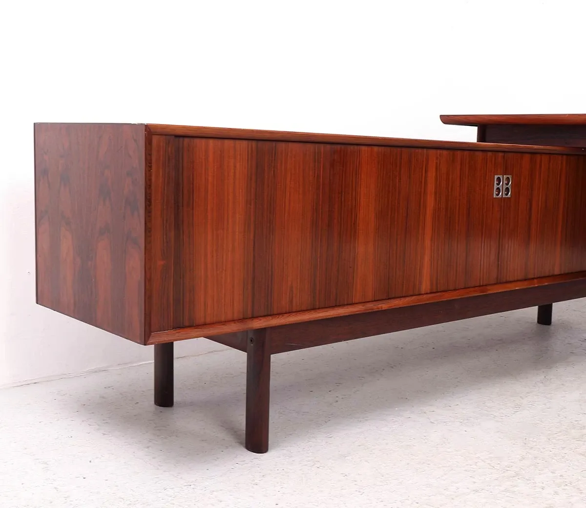 Vintage executive desk with sideboard, Arne Vodder for Sibast, 1960s