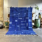 Large new blue Moroccan wool rug, 200x300 cm