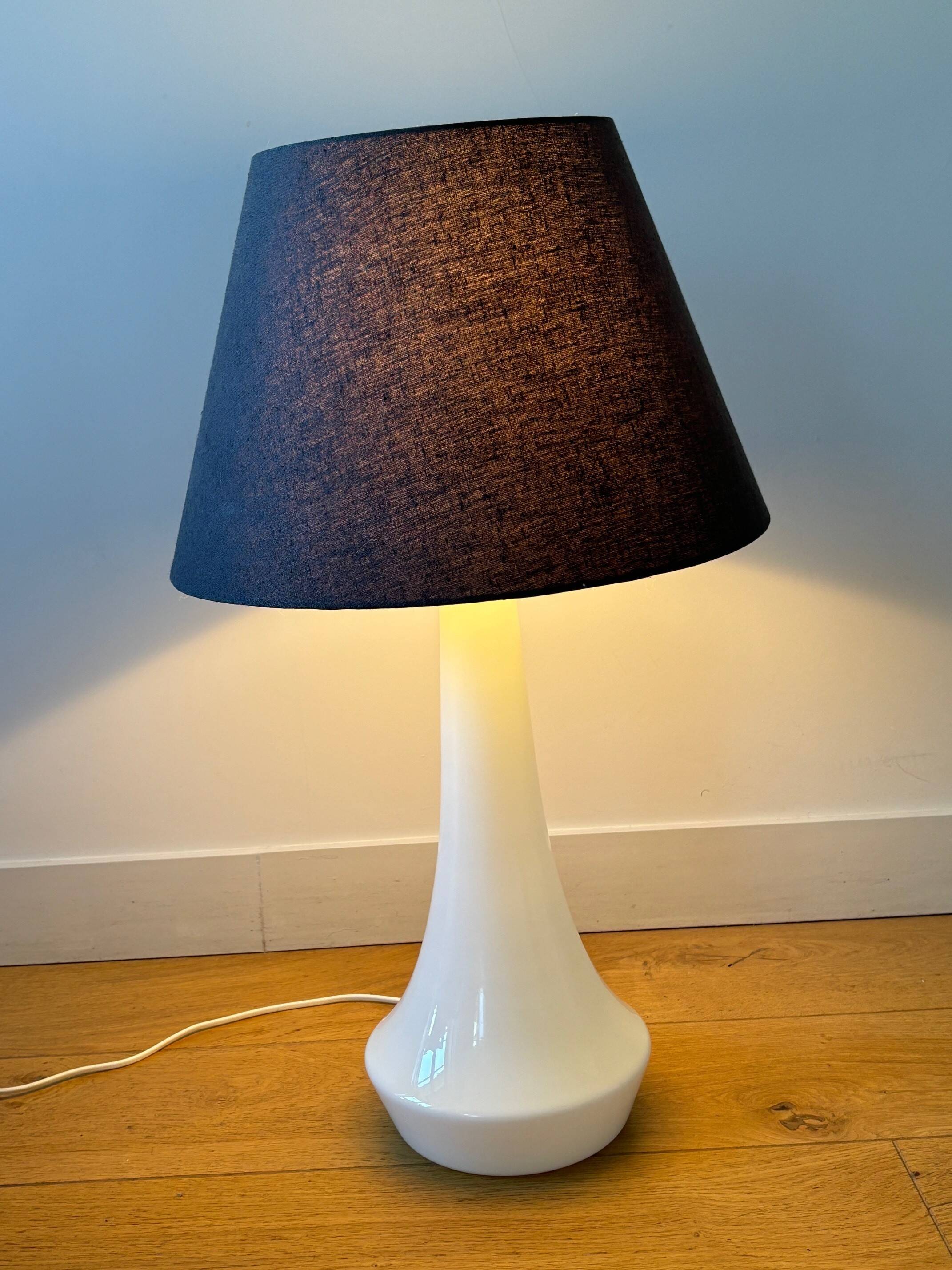 opaline and brass lamp - Sweden 60s/70s