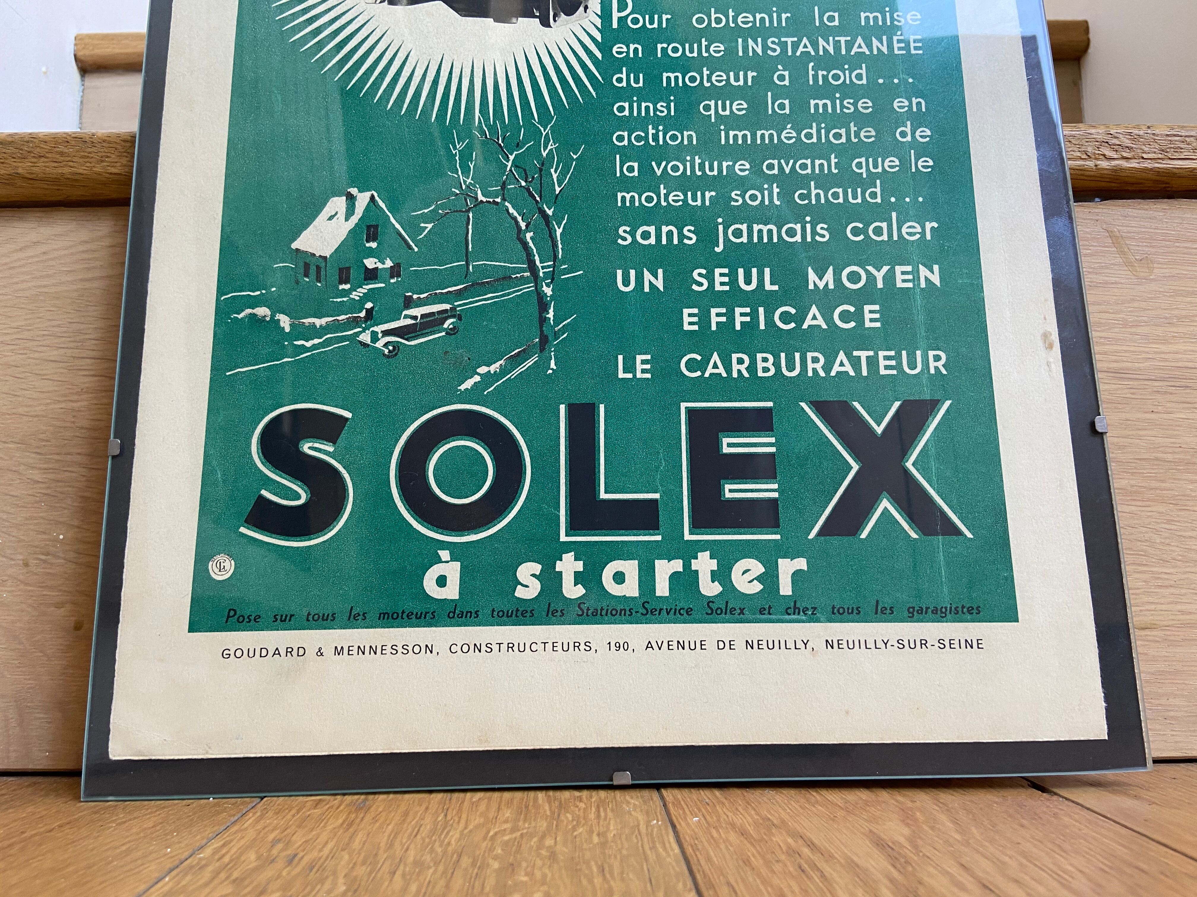 Affiche publicitaire Solex 20 janvier 1934