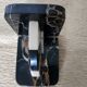 Art Deco pair of bookends in Portor marble and onyx, 1930s-1950s.