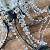 Chandelier with crystal and bronze tassels