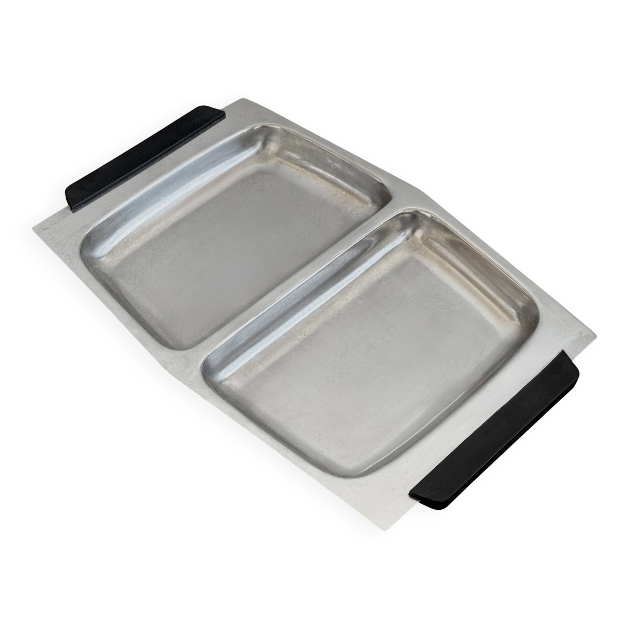 Vintage Stainless Steel Plateau Space Age Design 70s