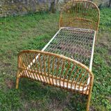 Vintage rattan bed 90X190