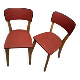 Pair of red bistro chairs