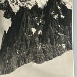 Old photo in black and white mountain summit artistic snow