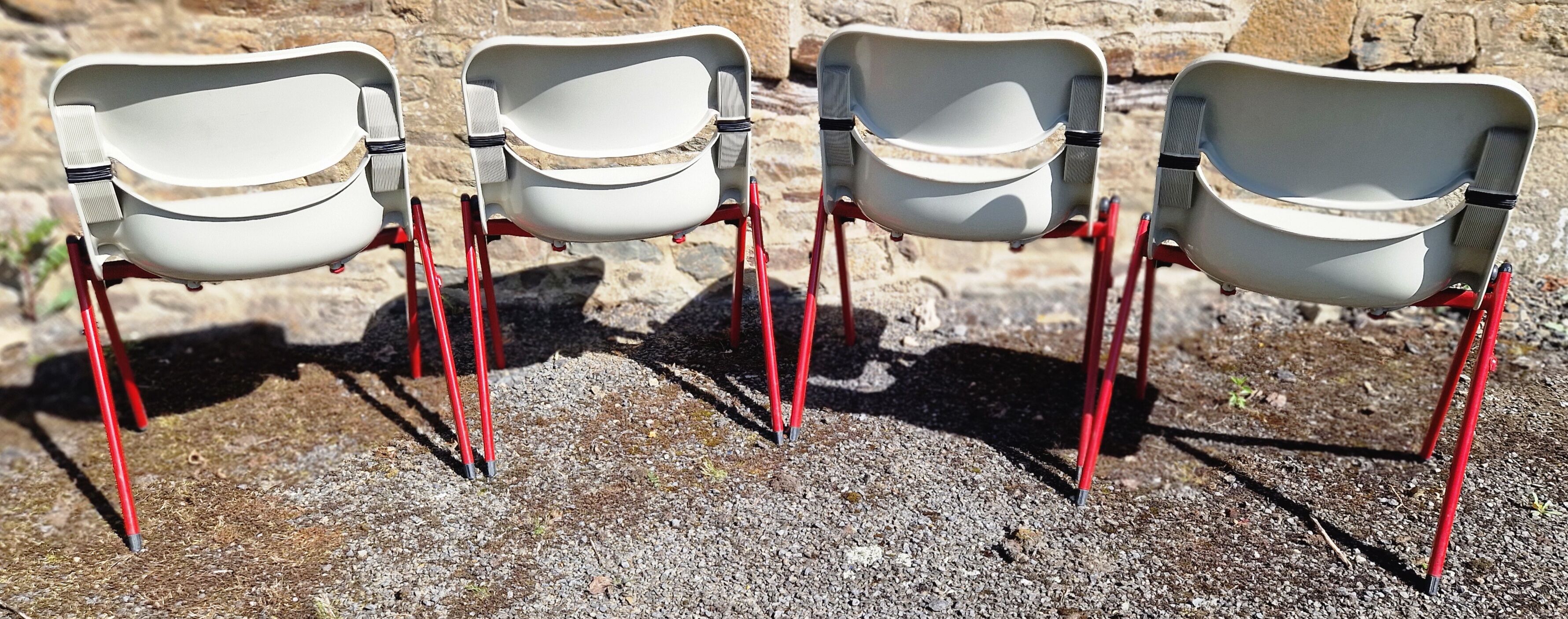 Set of 4 stackable Dorsal chairs by Ambasz and Piretti for OpenArk.